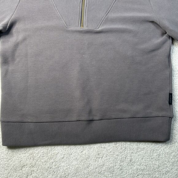 $158 Anthropologie Varley Vine Half-Zip Pullover Women's Size Large Ribbed‎ Grey - Picture 4 of 16